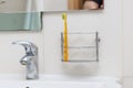 Toothbrush in the bathroom. Morning routine of brushing against tooth decay Royalty Free Stock Photo