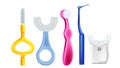 toothbrush bathroom set realistic vector