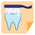 toothbrush brushing tooth. Vector illustration decorative design Royalty Free Stock Photo
