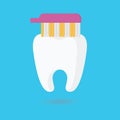 toothbrush brushing tooth. Vector illustration decorative design Royalty Free Stock Photo