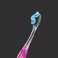 toothbrush close-up on a dark background. oral hygiene