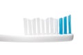 Toothbrush close-up, macro image on a white background, isolated