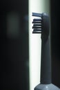 Toothbrush closeup silhouette in artistic light