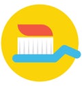 Basic RG Toothbrush Color Isolated Vector Icon that can be easily modified or editB