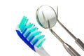 Toothbrush and dental tools Royalty Free Stock Photo