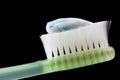 Toothbrush detail isolated on black background Royalty Free Stock Photo