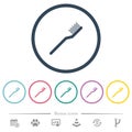 Toothbrush flat color icons in round outlines
