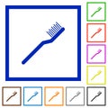 Toothbrush flat framed icons