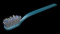 Toothbrush with frayed , dirty, bristles. Wide view . 3d rendering