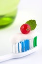 Toothbrush With Fresh Minty Toothpaste Royalty Free Stock Photo