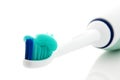 Toothbrush head and toothpaste Royalty Free Stock Photo