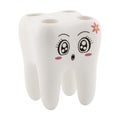Toothbrush holder in form of tooth with face