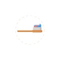 Toothbrush illustration. Toothbrush flat icon on white background. Tooth brush clipart