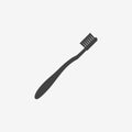 Toothbrush monochrome icon. Vector illustration.