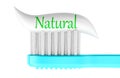 Toothbrush with natural toothpaste. 3D rendering Royalty Free Stock Photo
