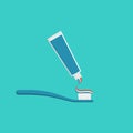 Toothbrush and paste icon