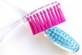 Toothbrush, pink and blue