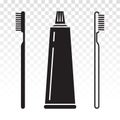 Toothbrush / tooth brush and toothpaste flat vector icon for apps or website