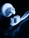 Toothbrush and toothpaste.