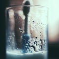 Toothbrush toothpaste bath glass closeup morning