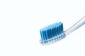 Toothbrush and toothpaste on blurred background. care for the oral cavity and teet