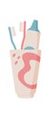 Toothbrush And Toothpaste In Cup Royalty Free Stock Photo
