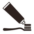 Toothbrush and toothpaste icon Royalty Free Stock Photo