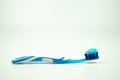 Toothbrush with toothpaste isolated on a white background Royalty Free Stock Photo