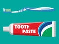 Toothbrush, toothpaste in tube