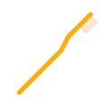 Toothbrush, yellow brush with bristles and handle for cleaning teeth