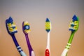 Toothbrushes on a light background Royalty Free Stock Photo