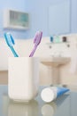 Toothbrushes and toothpaste Royalty Free Stock Photo