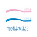 Toothbrushes on white background