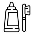 Toothcare toothbrush icon, outline style