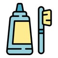 Toothcare toothbrush icon vector flat Royalty Free Stock Photo