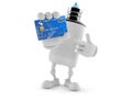Toothpaste character holding credit card