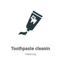 Toothpaste cleanin vector icon on white background. Flat vector toothpaste cleanin icon symbol sign from modern cleaning