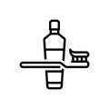 Black line icon for Toothpaste, dentifrice and teeth Royalty Free Stock Photo