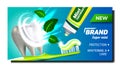 Toothpaste With Mint Advertising Poster Vector