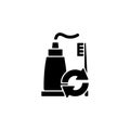 Toothpaste refill black glyph icon