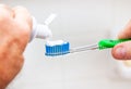 Toothpaste on Tooth Brush Royalty Free Stock Photo