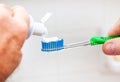 Toothpaste on Tooth Brush Royalty Free Stock Photo