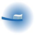 Toothpaste toothbrush blue vector illustration