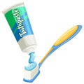 Toothpaste on the the toothbrush Royalty Free Stock Photo