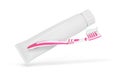 Toothpaste and toothbrush isolated on white background Royalty Free Stock Photo