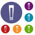 Toothpaste tube icons set Royalty Free Stock Photo