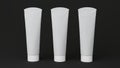 Triple toothpaste mockup on black background. 3D Rendering Royalty Free Stock Photo