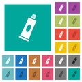Toothpaste tube square flat multi colored icons Royalty Free Stock Photo
