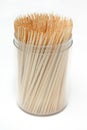 Toothpick in a box On a white background. Royalty Free Stock Photo