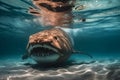 Toothy Ocean Explorer Coastal Menace Shark in the Shallows Reveals Grin